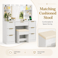 thumbnail image 4 of Ktaxon Get Ready with Me GRWM Makeup Vanity Set with 3 Color Lighted Mirror & Charging Station, Dressing Table w/ 7 Drawers for Femal Gift, White, 4 of 8