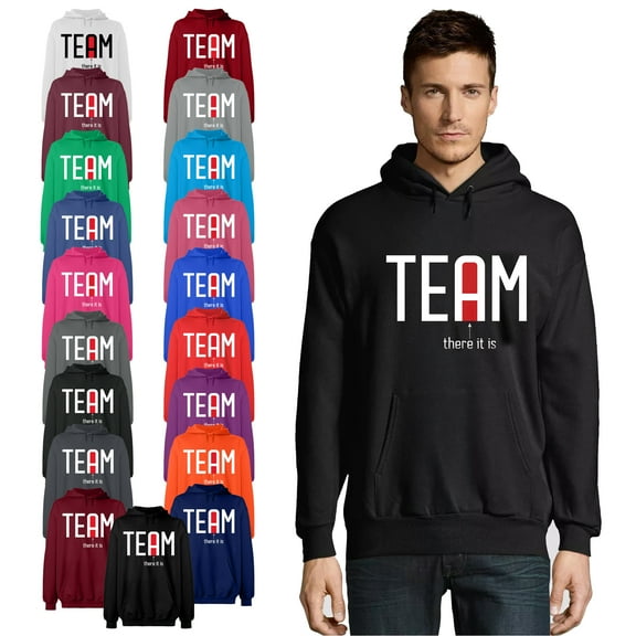 OXI Hoodie Sweatshirt - Team There It is, Basic Casual Hoodie for Men's and Women Fleece Hoodie Long Sleeve - Sapphire Small