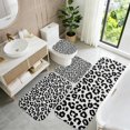 thumbnail image 4 of Black and White Leopard Print Bathroom Rug Set 4 Piece,Includes Contour,Lid Cover,Bath Mat,Non-Slip Extra Soft Absorbent Washable, 4 of 4