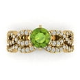 thumbnail image 2 of 1.52 ct Brilliant Round Cut Natural Peridot 18K Yellow Gold Solitaire with Accents Engagement Bridal Wedding Ring Band Set size 9, 2 of 7