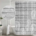 thumbnail image 4 of Polyester Fabric White Dandelion Shower Curtain, Spring Flowers Plants Vintage Gray Wood Waterproof Bathtub Curtain Bathroom Decor Set with Hooks 48 x 72 Inches, 4 of 6