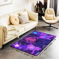 thumbnail image 2 of Erosebridal 3x5 Size Afro Pretty Area Rug for Teens Princess Cute Room Decor Rug,Purple Area Rugs,Kawaii Love Music Indoor Floor Mat Non Shedding, 2 of 6