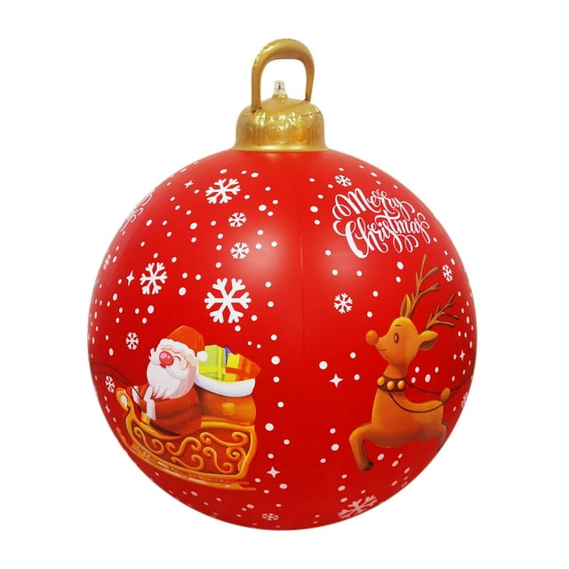 Qocolhg Christmas Decorations Outdoor Indoor, 60CM Outdoor Christmas Inflatable Decorated Ball Giant Christmas Inflatable Ball Christmas Tree Decorations With Lamp , On Sale Clearance!