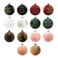 thumbnail image 5 of 4 PCS Velvet Christmas Ball Ornaments 2.36 Inch, Flocked Xmas Tree Decorations with Glitter Sequins, Hanging Baubles for Holiday Party Wedding Home Decor in Red, 5 of 6