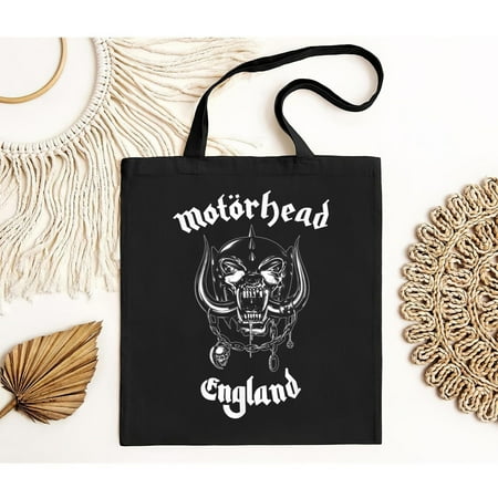 vintage Motorhead England Black Tote Bag-TH3829