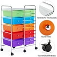 thumbnail image 6 of Topeakmart 15 Drawers Rolling Storage Cart Bin Organizer Metal Frame Plastic Drawers, Multicolor, 6 of 14