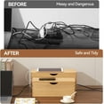 thumbnail image 5 of Cable Management Box Wooden Cord Organizer Hide Power Strip Desk Wires Protector for Home Office TV Computer, 5 of 15