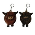 thumbnail image 1 of CNKOO Key Chain Wooden Highland Cow Design Adorable Fine Workmanship Creative Decoration Car Key Ring Gift, 1 of 10