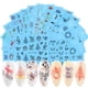 thumbnail image 1 of Juego de pegatinas para decoración de uñas, Navidad, Halloween, encaje blanco y negro, flores, dorado y plateado, pegatinas de agua bronceadoras para uñas, 1 of 6