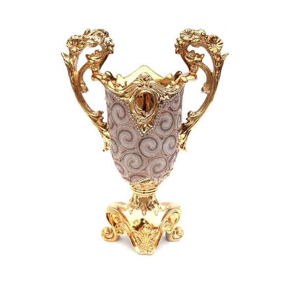 Ambrose Chrome Plated Crystal Embellished Ceramic Vase