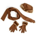 thumbnail image 3 of Women's Charcoal Solid Fleece 3-Piece gloves scarf Hat Winter Set, 2 Pack, 3 of 5