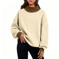 thumbnail image 2 of Uootdi Women Fall Clothes Womens Oversized Turtleneck Long Sleeve Color Block Sweatshirts Pullover Hoodies Tops Trendy with Pocket, 2 of 9