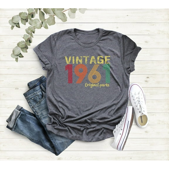Vintage 1961 Original Part Tee, Vintage 1961 Shirt, 64th Birthday Men, Born In 1961, 64th Birthday Women, 1961 Retro Shirt All Size S-5Xl