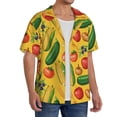 thumbnail image 2 of Fotbe Colorful Vegetables Camisa Estampada de Manga Corta para Hombre, Casual de Verano, Estilo Playero, Sin Arrugas-3X-Large, 2 of 5