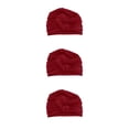 thumbnail image 2 of mmirethe Bonnet de Nuit en Coton Doux et Extensible pour la Perte de Cheveux Rouge Violacé 56-58cm 3Set, 2 of 6