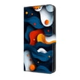 thumbnail image 2 of Leather For Apple iPhone 17 6.3-inch Wallet Case Crystal Material Painted starry sky&geometric patterns&Flowers, Wallet For Women Men Card Holder Magnetic Clasp Kickstand Folio Cover,Color-8, 2 of 8