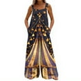 thumbnail image 4 of Fgvctg Mardi Gras Jumpsuits for Women Casual Wide Leg Pant Carnival Party Spaghetti Straps Casual Mask Graphic Jumpsuit Sleeveless Bib Overalls Sprimg Romper Clothing With Pockets Navy L, 4 of 4