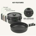 thumbnail image 4 of Camping Grill Cooking Cookware Kit Stainless Steel Camping Pots and Frying Pans AllinOne Outdoor Portable Camp Cookset Grilling Tools for Backing & Campfire (Person, 4 of 7
