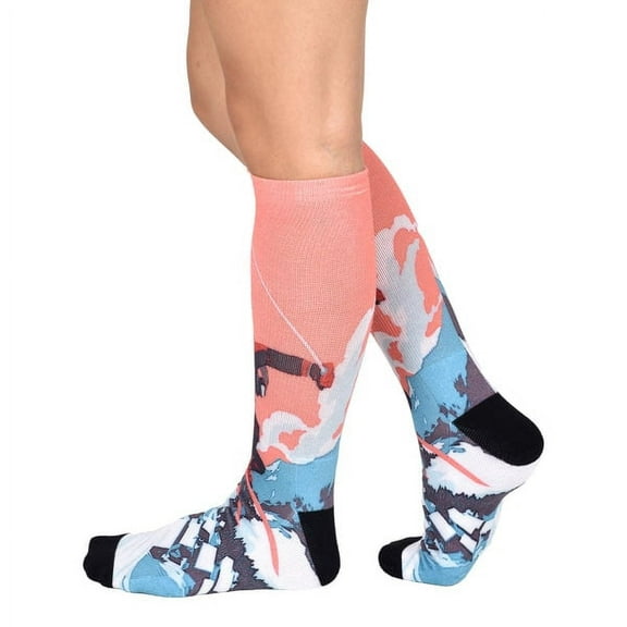 Sierra Socks Alpine Racer Pattern CoolMax Socks, Nature Collection for Men & Women Eco-Friendly Colorful Knee High Socks