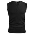thumbnail image 3 of Purcoar Men's V-Neck Sweater Vest Sleeveless Knit Pullover, 3 of 9