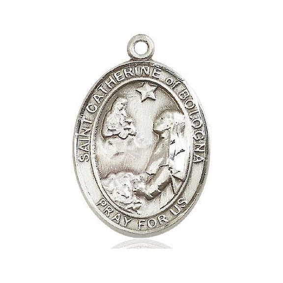 Extel Large Oval Pewter St. Catherine of Bologna Medal, Made in USA