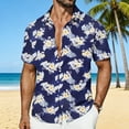 thumbnail image 2 of Camisetas Hawaianas de Manga Corta Botón Abajo Impresa Ropa de Playa con Cuello en V, Tela Transpirable Ligera para Vacaciones Y Uso Diario, 2 of 8