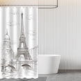 thumbnail image 4 of Eiffel Tower Shower Curtain, Paris Shower Curtain, France City Street Landscape Hand-Painted View Scenery Eiffel Tower Bathroom Modern Decor Set with 12 Hooks 72x72 inches, 4 of 6