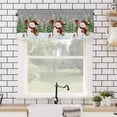 thumbnail image 4 of Christmas Snowman Valances for Windows Xmas Tree Forest Snowflake Winter Grey Rod Pocket Curtain Valance Window Treatment Short Curtains for Kitchen Living Room, 54"x18", 4 of 5