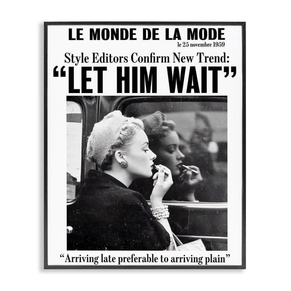 Stupell Industries Eclectic Let Him Wait Advice Black Framed Giclee Art, 11 x 14, by Annabelle Hall