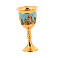 thumbnail image 3 of Copa Medieval Vintage de cristal en relieve, Mini copa de comunión, decoración de aniversario grabada, de Metal para bendición del hogar azul claro, 3 of 8