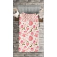 thumbnail image 3 of Ambesonne Floral Quilted Bedspread Set 2 Pcs, Vintage Tea Cups Roses, Twin Size, Fern Green Pale Pink, 3 of 3