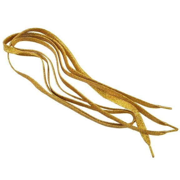 45.7" GLITTER FLAT COLOURED SHOELACES SPORT DANCE FANCY DRESS-Gold