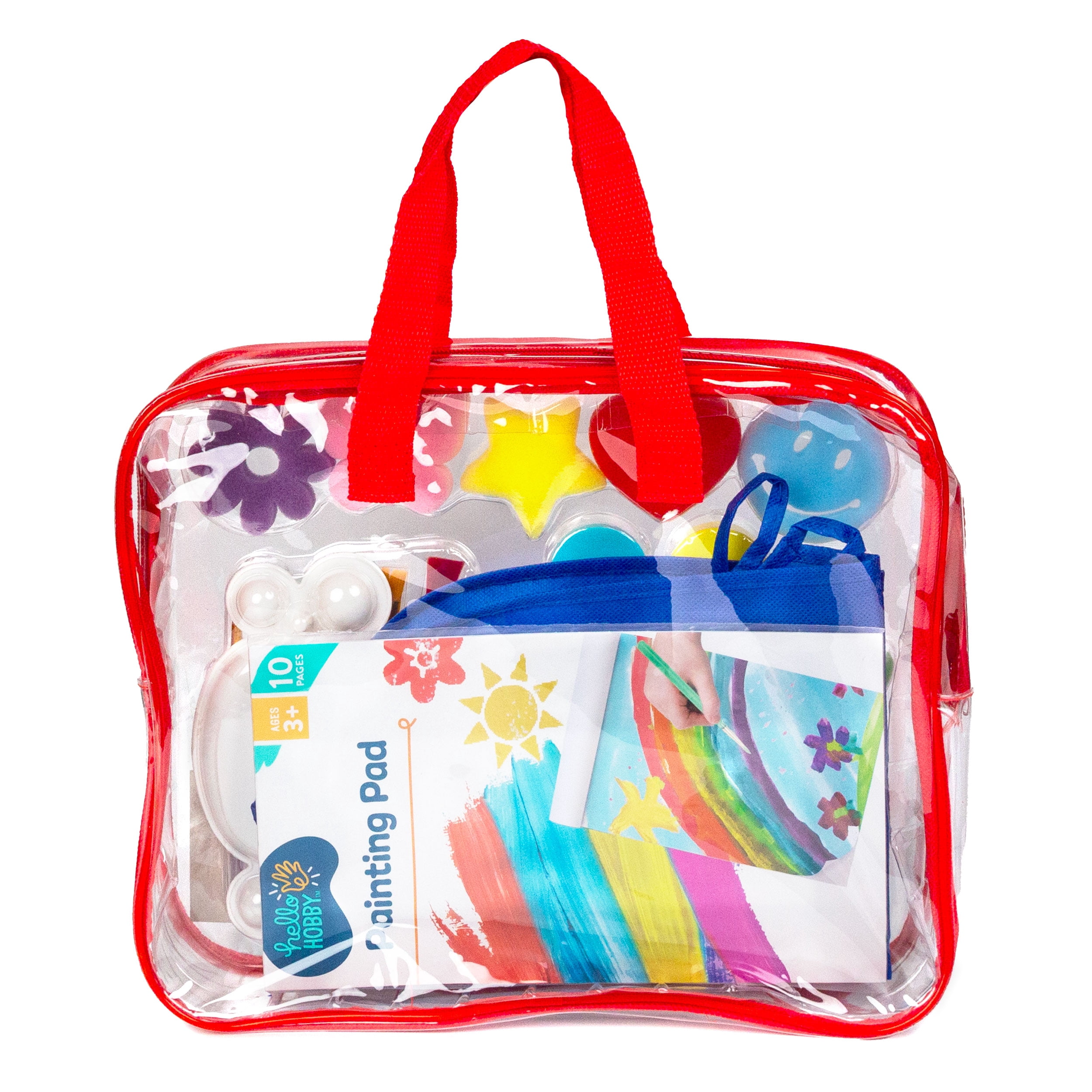 Hello Hobby Washable Painting Kit, 25-Piece Kids Art Set with Paper, Paint, Brushes, and Carrying Case