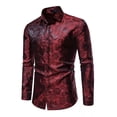 thumbnail image 2 of Camisa Formal Manga Larga Con Estampado Floral Para Hombre, 2 of 5