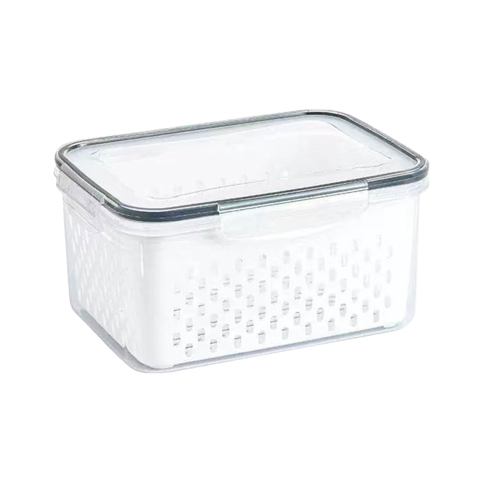 3-Piece Food Storage Container Set | Multifunctional Produce Keeper with Removable Strainer Basket | Airtight Fridge Organizer for Berries, Vegetables & Leftovers
