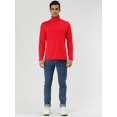 thumbnail image 3 of CamisePaHombres De Mangas Largas Cuello De Cisne Ajuste Delgado Casual Rojo 56, 3 of 7