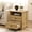 Nature, variant on Brafabhome Modern Nightstands with Fast Charging Station, Rattan 2-Drawers Storage Bedside Tables Night Stand for Bedroom Living Room, Walnut