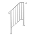 thumbnail image 2 of IVV Handrails for Outdoor Steps, Fits 2 Steps, Matte White Galvanized Iron Handrail, Stair Rail with Installation Kit for Outdoor Steps, White, 2 of 9