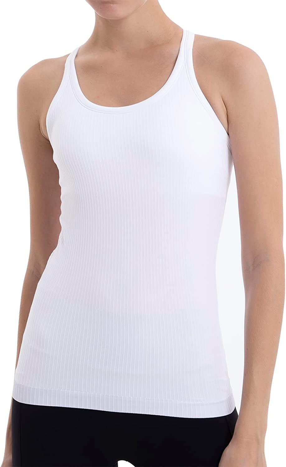 Womens Ribbed Tank Tops with Built in Bra Racerback Workout Tank Tops