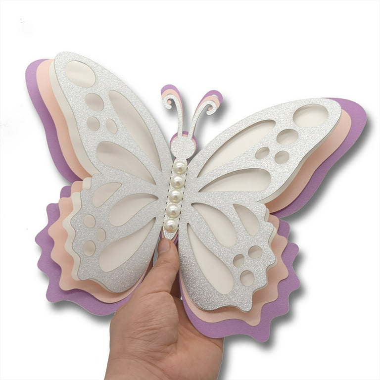 DIY Paste Decoration Three Dimensionals Four Layer Color Hollow Pearl Paper  Pearl Butterfly Wedding Festival Decoration Large Wall Stickers Big Wall  Decorations Dinosaur Wall Stickers for 