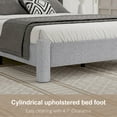 thumbnail image 3 of 4 EVER WINNER Full Bed Frame, Full Size Bed Frame, Upholstered Full Bed with Rounded Legs, Boucle Bed Frame with Headborad, Grey, 3 of 6
