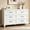 White-6 Drawers, variant on ShiKeyi 9 Drawer Dresser for Bedroom, Modern Metal Wide Storage Chest with Metal Handles and Legs, Black