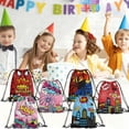 thumbnail image 3 of 12 Pcs Cartoon Print Drawstring Backpack, Lightweight Sports Sackpack for Daily Use, Travel, and Birthday Party Decorations 27x34cm, 3 of 5