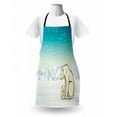 thumbnail image 3 of Polar Bear Apron, Northern Landscape Arctic Polar Bears on Snow Ice Family Animal, Unisex Kitchen Bib with Adjustable Neck for Cooking Gardening, Adult Size, Turquoise White Cream, by Ambesonne, 3 of 4