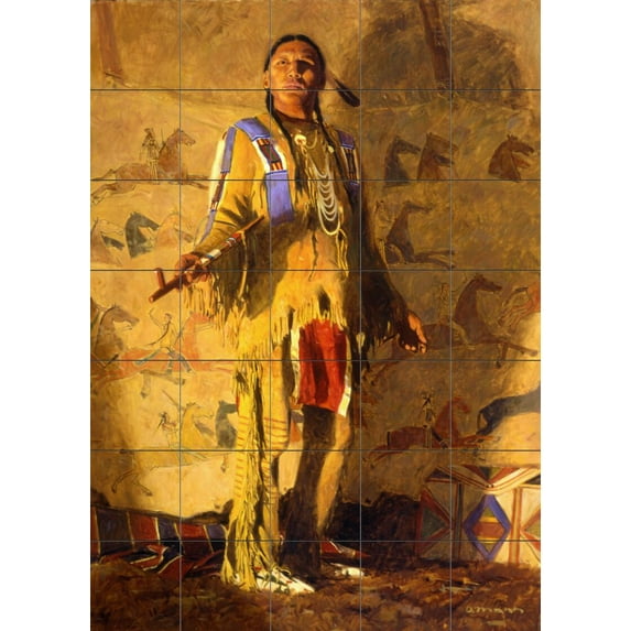 Tile Mural Kitchen Backsplash - Peace Among the Crow-DM - by David Mann