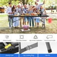 thumbnail image 3 of 2 Pack Foldable Table 6ft, Plastic Folding Table, Portable Heavy Duty Dining Tables with Lock Function & Carrying Handle, Outdoor Indoor Foldable Tables for Camping Party Picnic, Black, 3 of 17