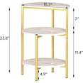 thumbnail image 3 of LinkRomat Faux Marble Side Table, 3-Tier Living Room End Table, Small Round Side Table Bedside Table, Modern Sofa Table with Metal Legs, White & Gold, 3 of 7