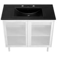 thumbnail image 5 of Calla 36" Perforated Metal Bathroom Vanity in Black White, 5 of 11