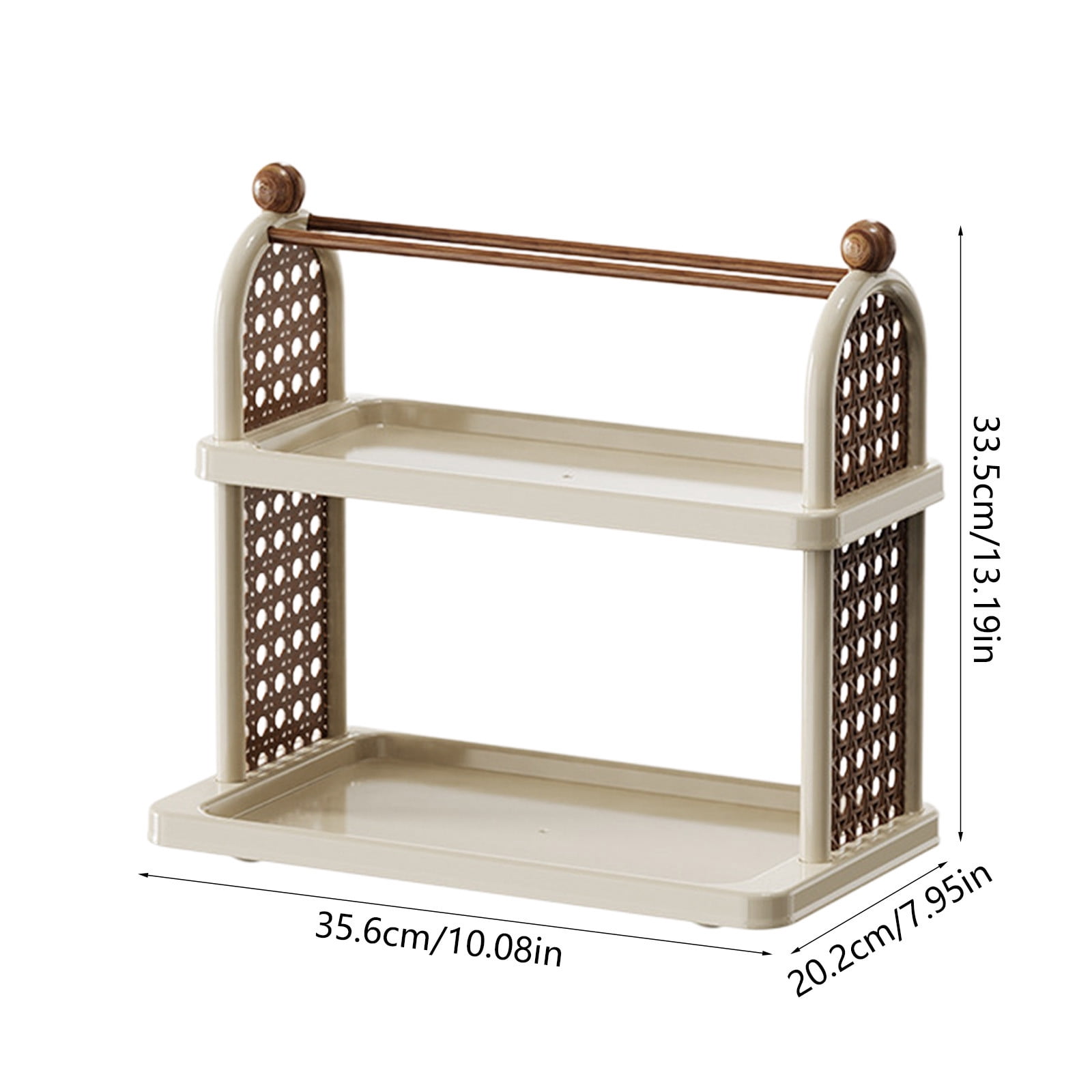 SHENGXINY Desk Organizer, Multi-Layer Desktop Organizer Shelf & Rack, Cup Tea Storage Holder, Multi-Function Organizer for Kitchen Desktop White 14.02x13.19x7.95in