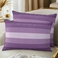 thumbnail image 2 of Throw Pillow Covers 12x20 Inch Inch Set of 2 Purple Decorative Pillow Covers Gradient Stripes Modern Cushion Cover Pillowcase for Sofa Couch Bed Home Decor, 2 of 9